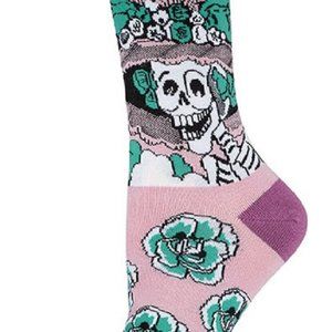 Socksmith Women's Bamboo Crew Socks Catrina Day of the Dead One Size - NWT